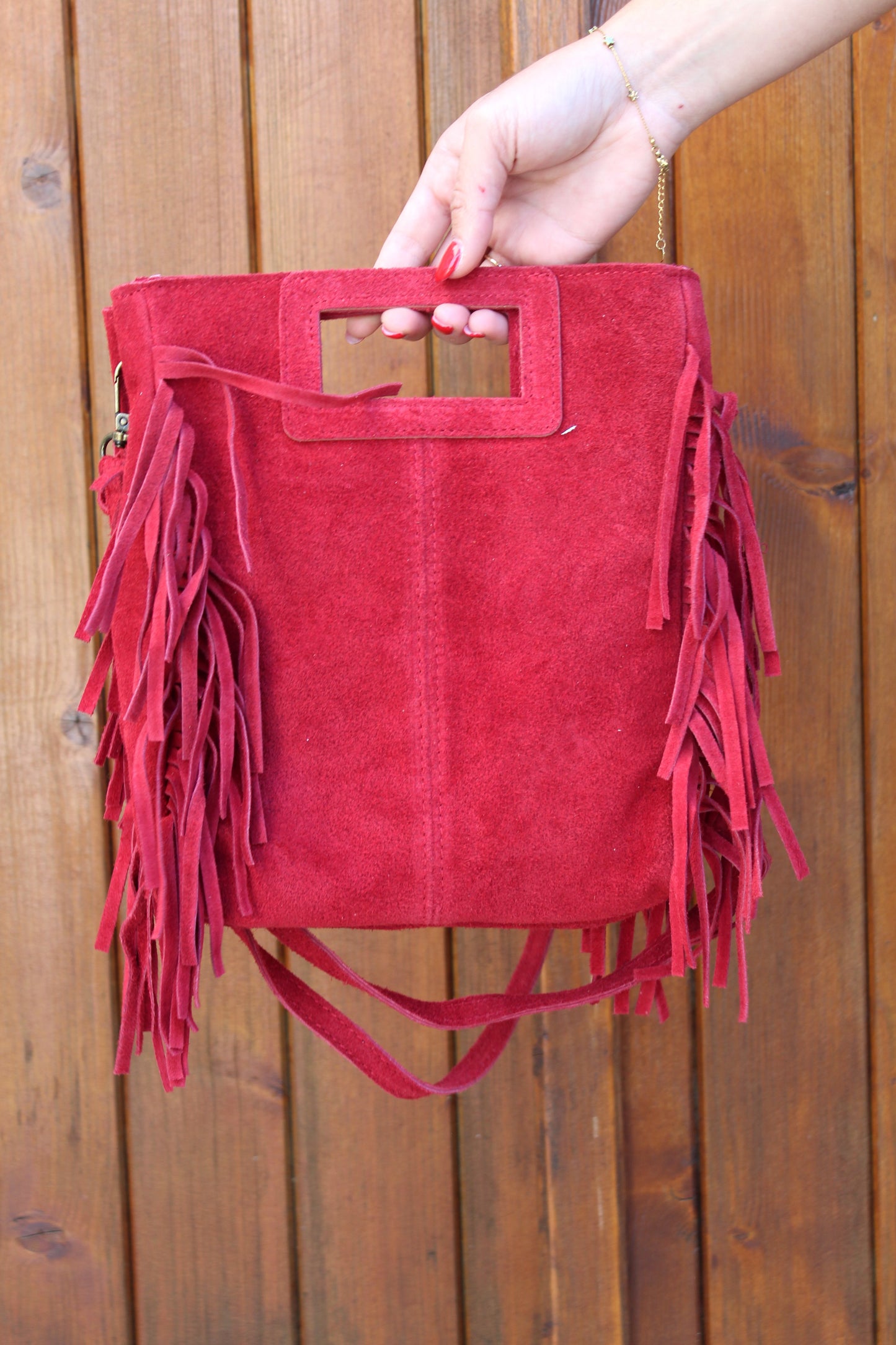 Sac à franges rouge ♡