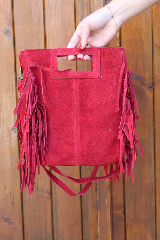 Sac à franges rouge ♡