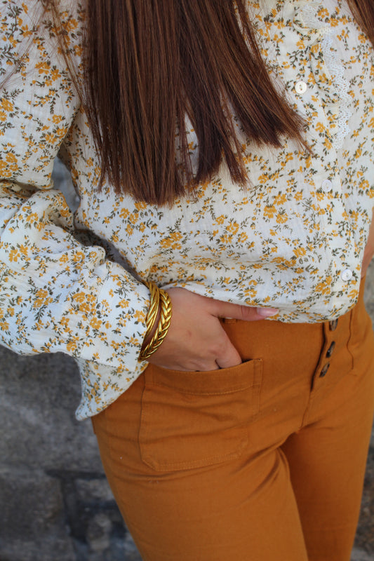 Blouse gaze de coton moutarde ♡