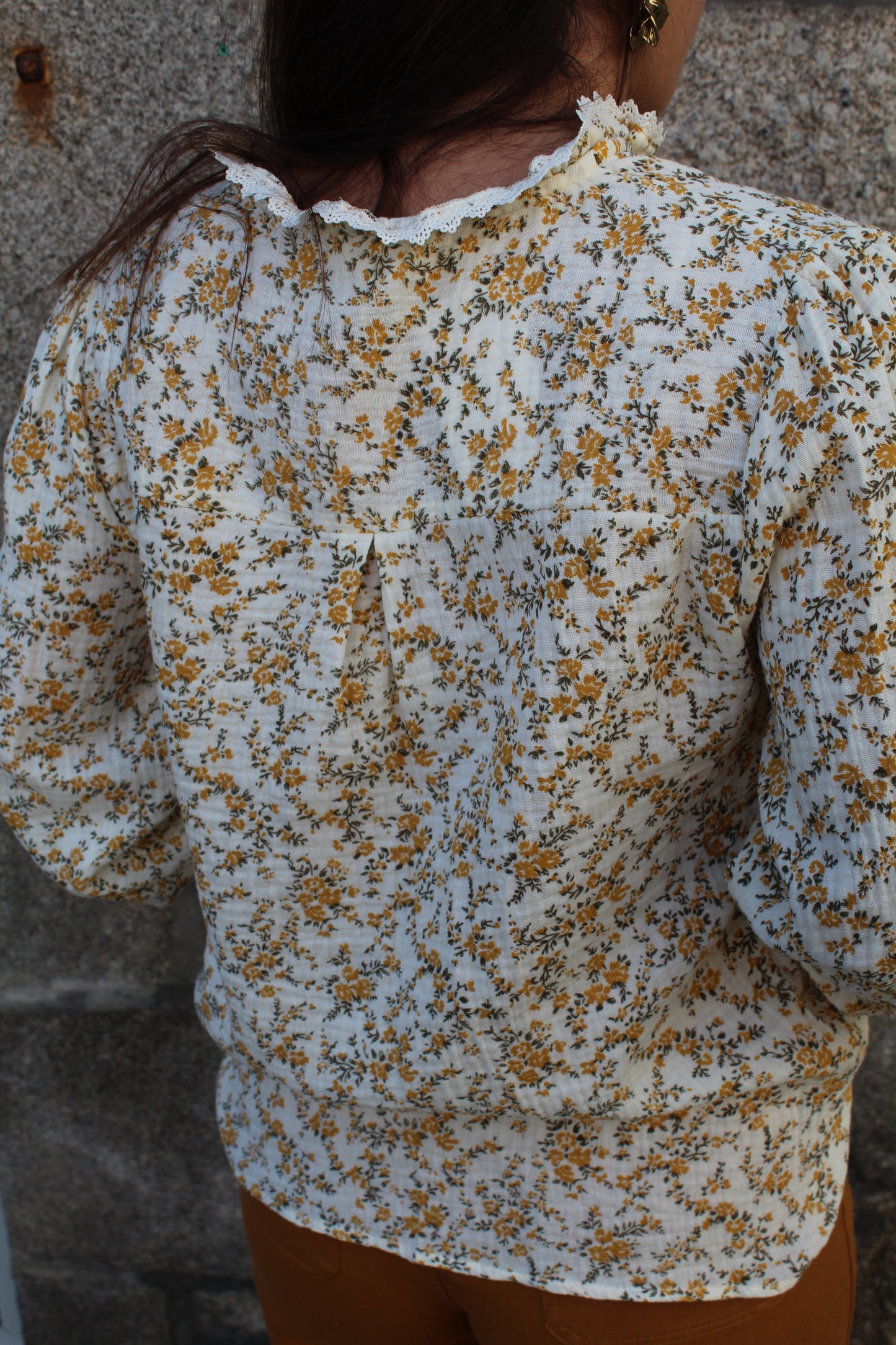 Blouse gaze de coton moutarde ♡