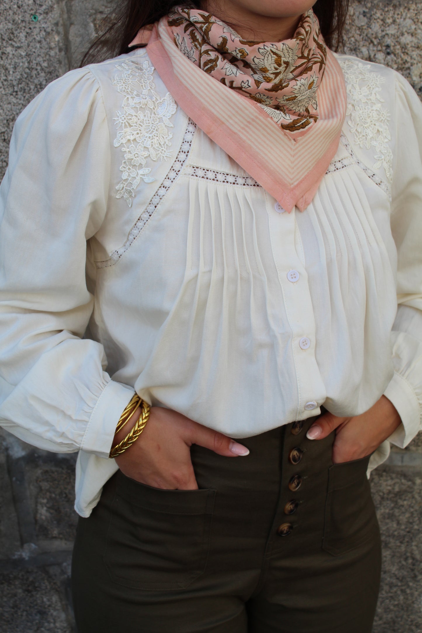 Foulard indien (petit format) ♡ Harper rose d'été