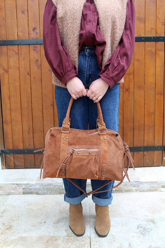 Grand sac en cuir camel ♡