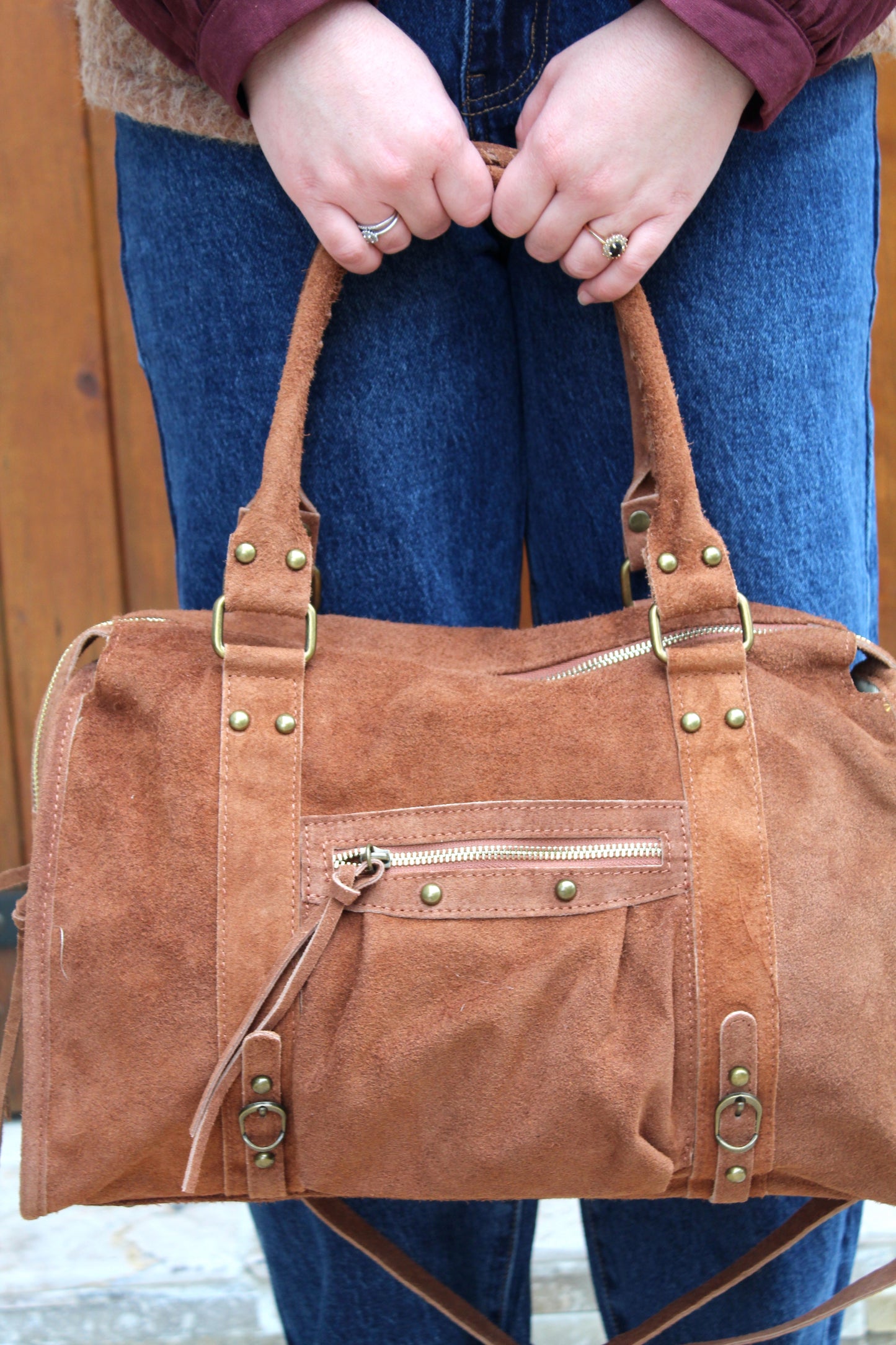 Grand sac en cuir camel ♡