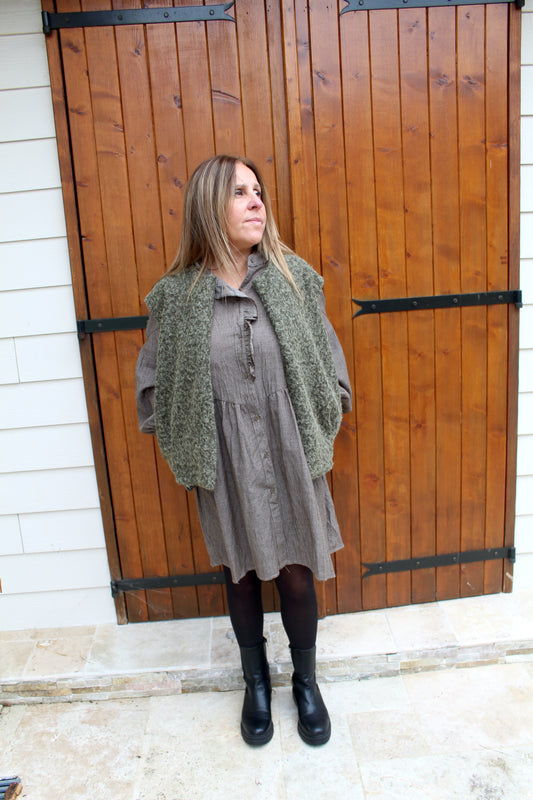 Robe rayée kaki ♡