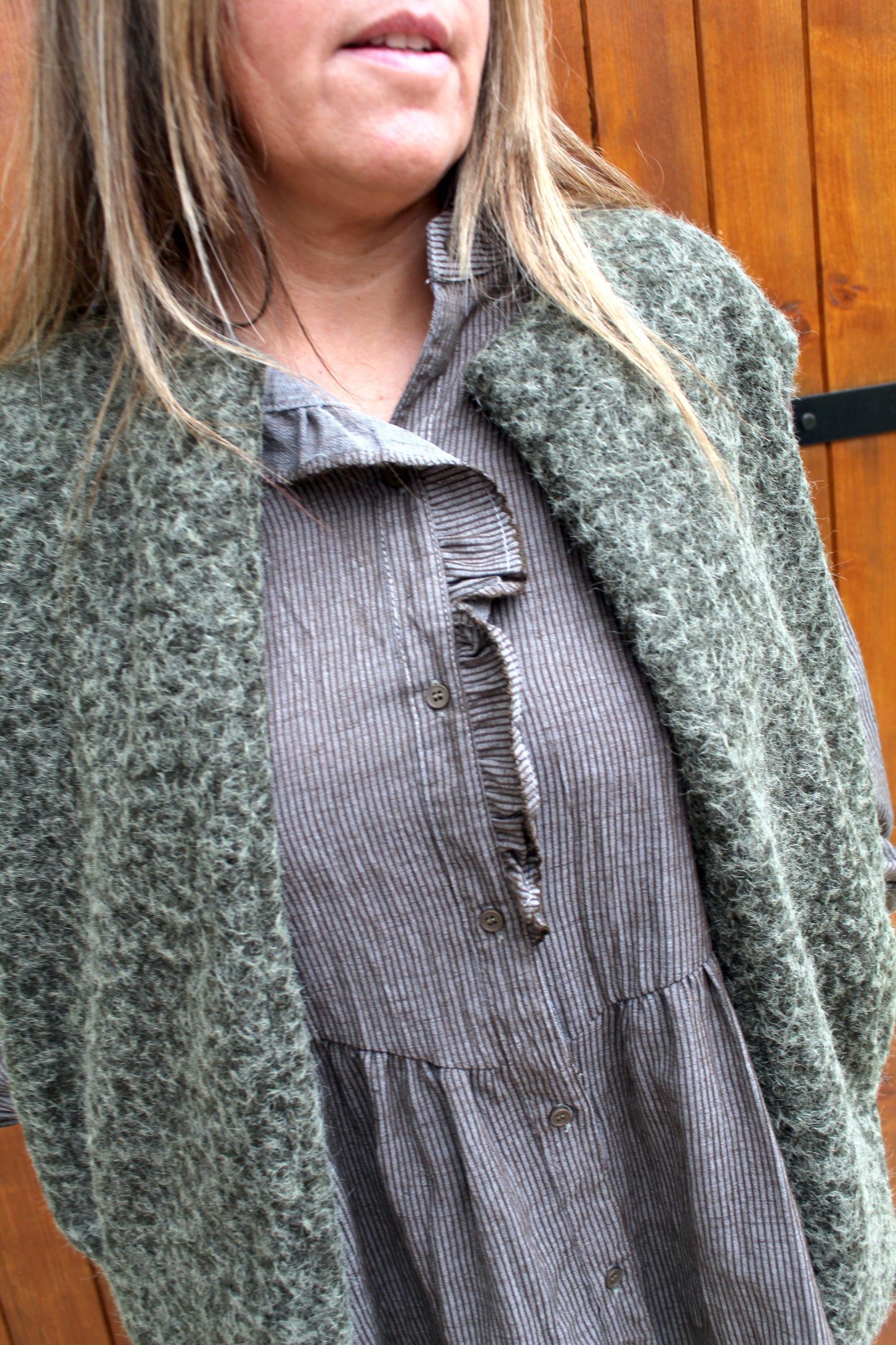 Robe rayée kaki ♡