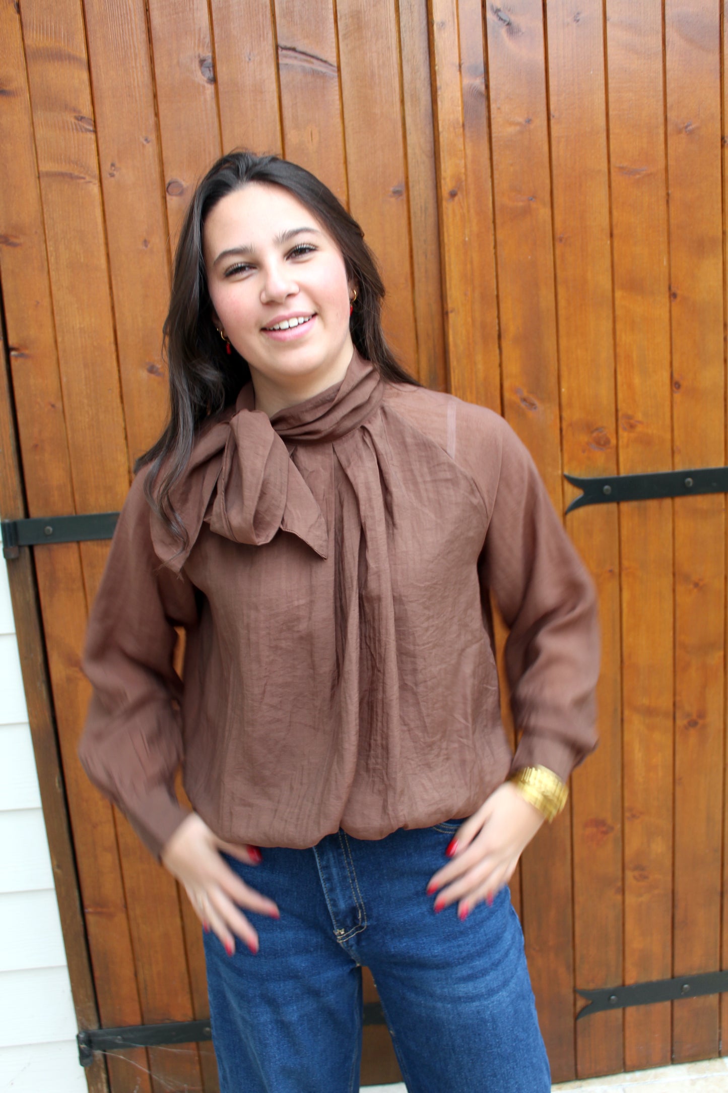 Blouse à noeud Choco ♡