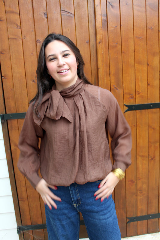 Blouse à noeud Choco ♡