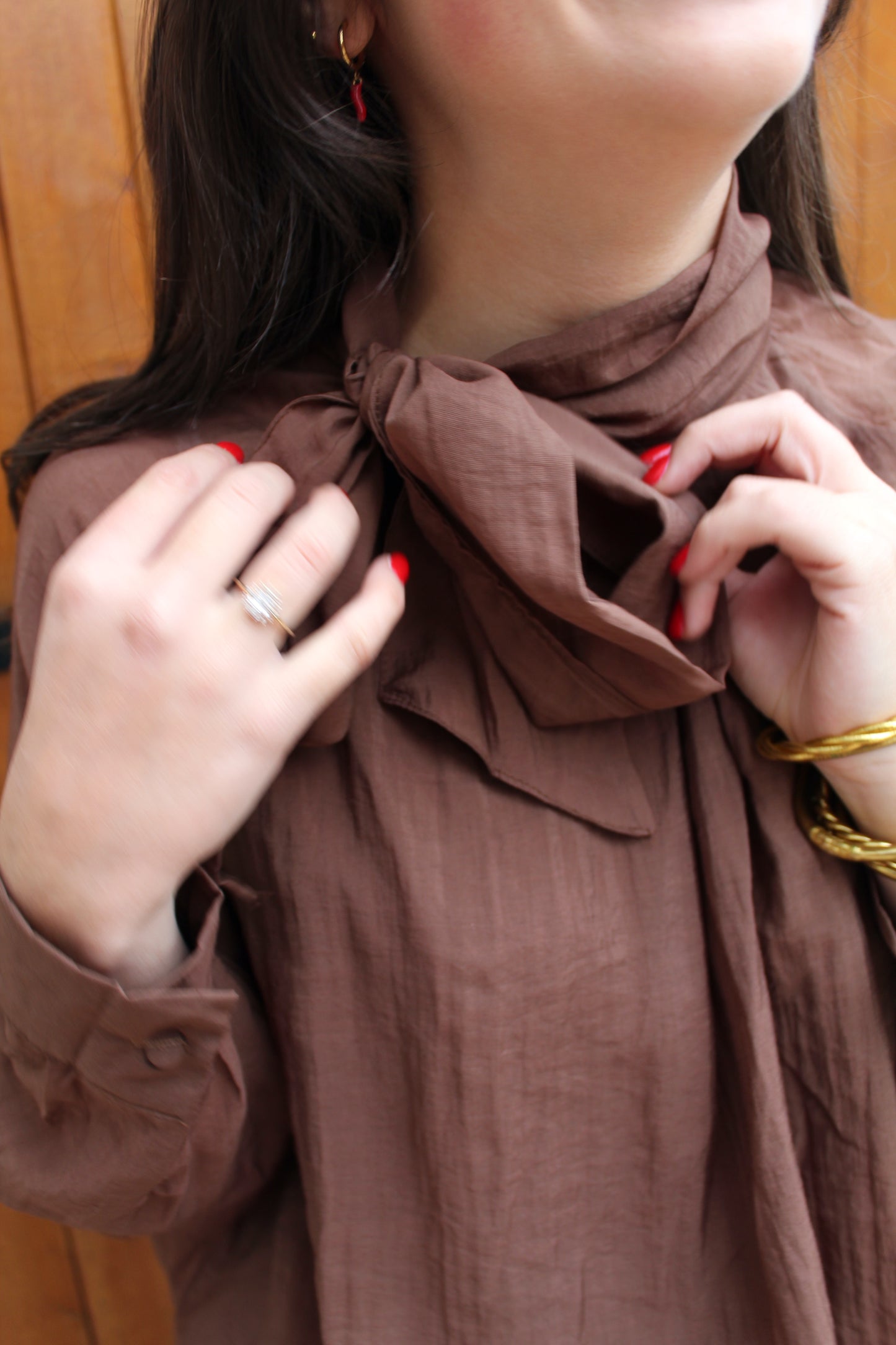Blouse à noeud Choco ♡
