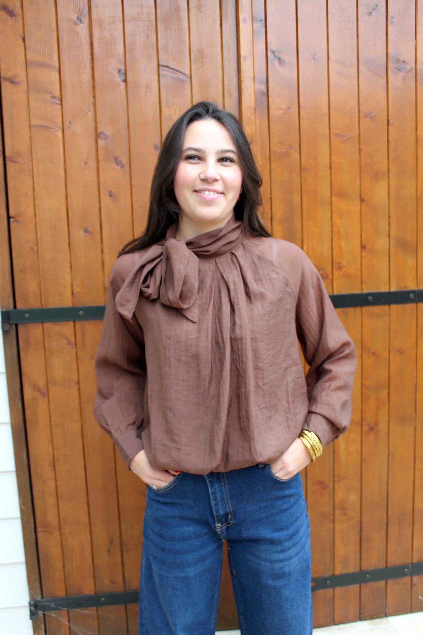 Blouse à noeud Choco ♡
