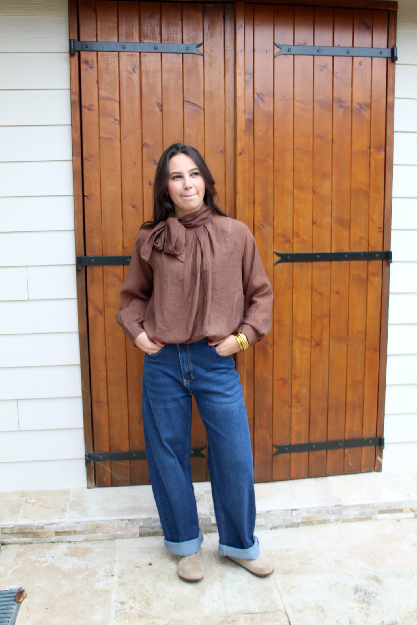 Blouse à noeud Choco ♡