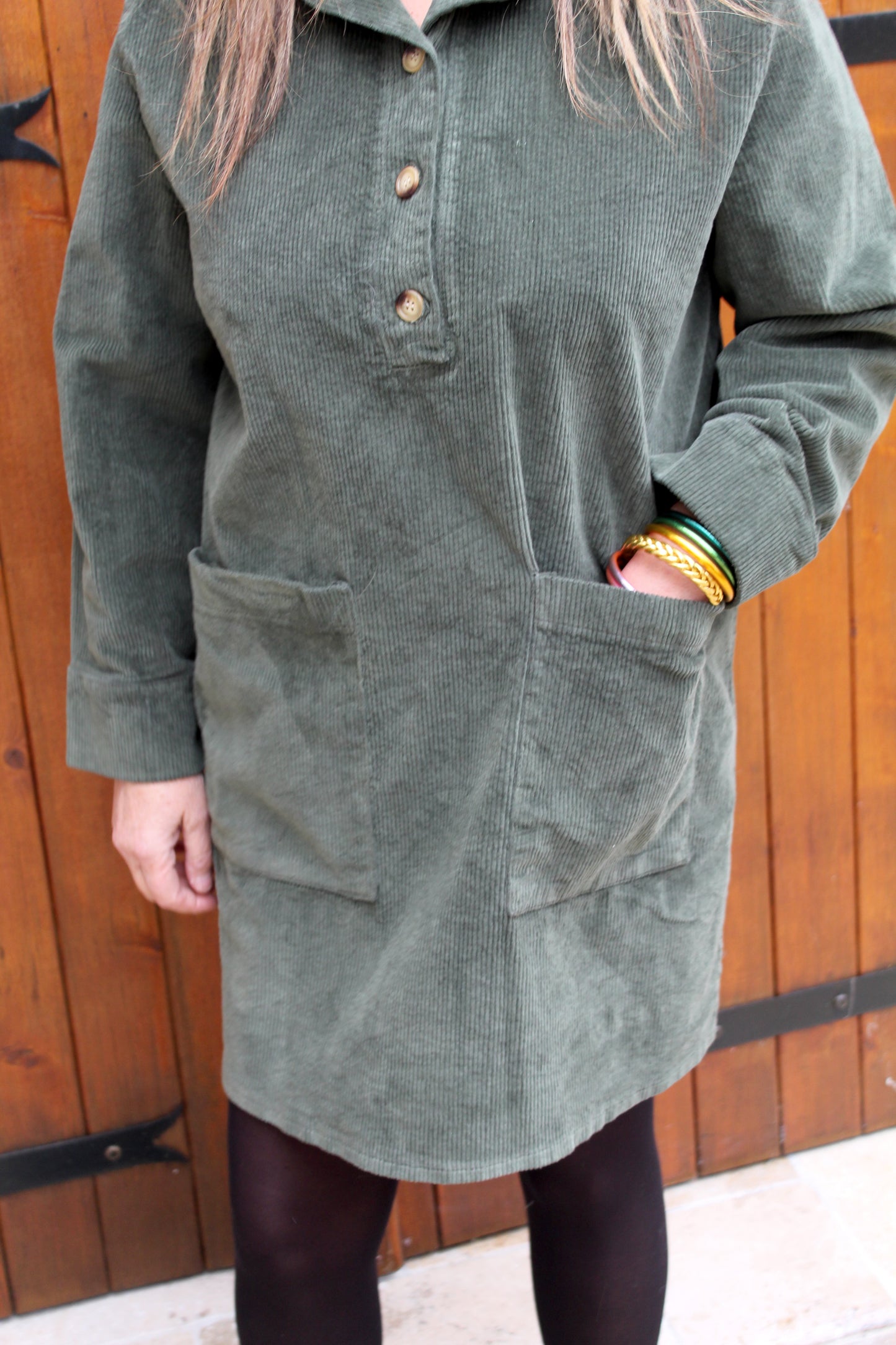 Robe velours kaki ♡