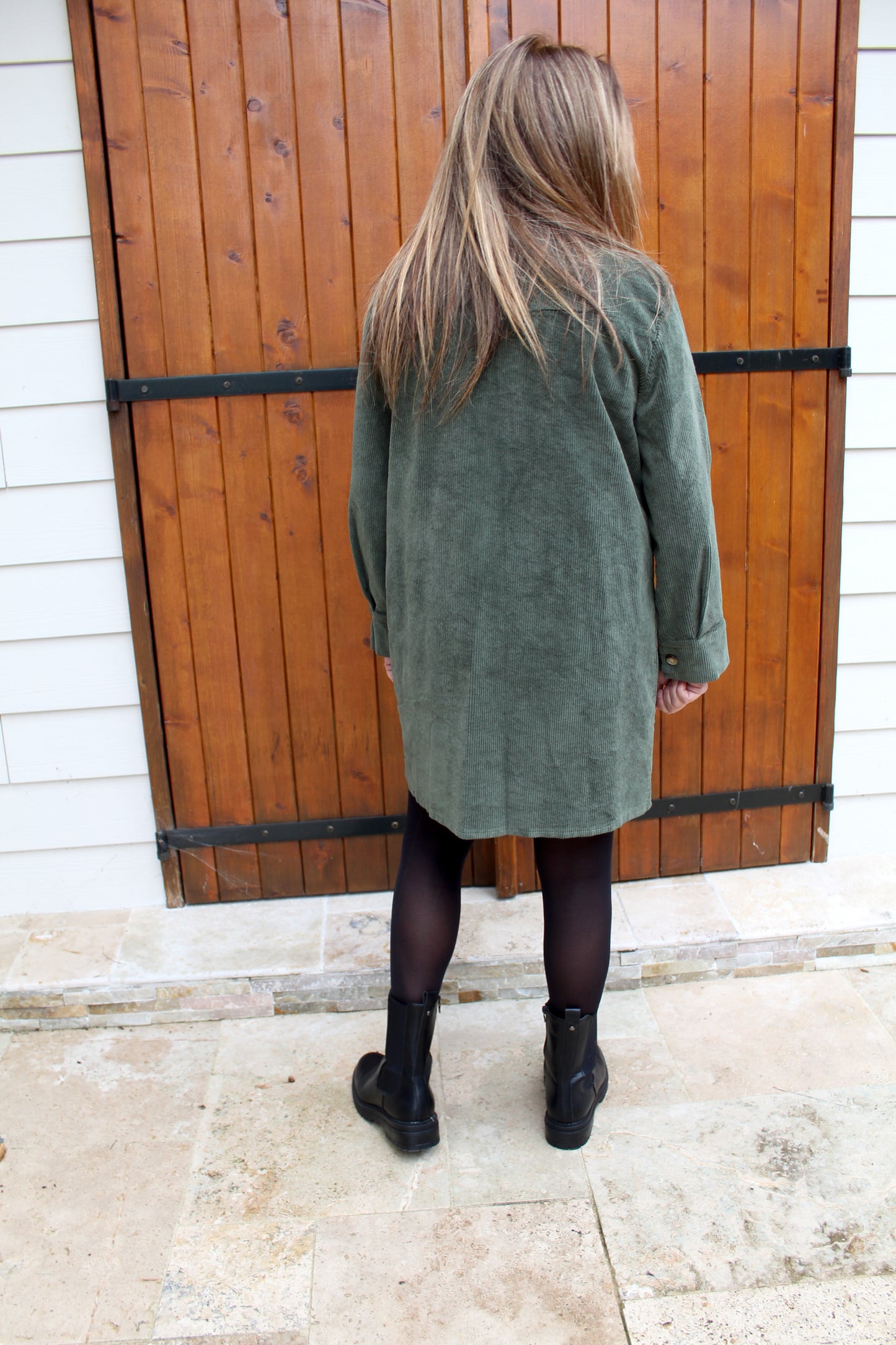 Robe velours kaki ♡