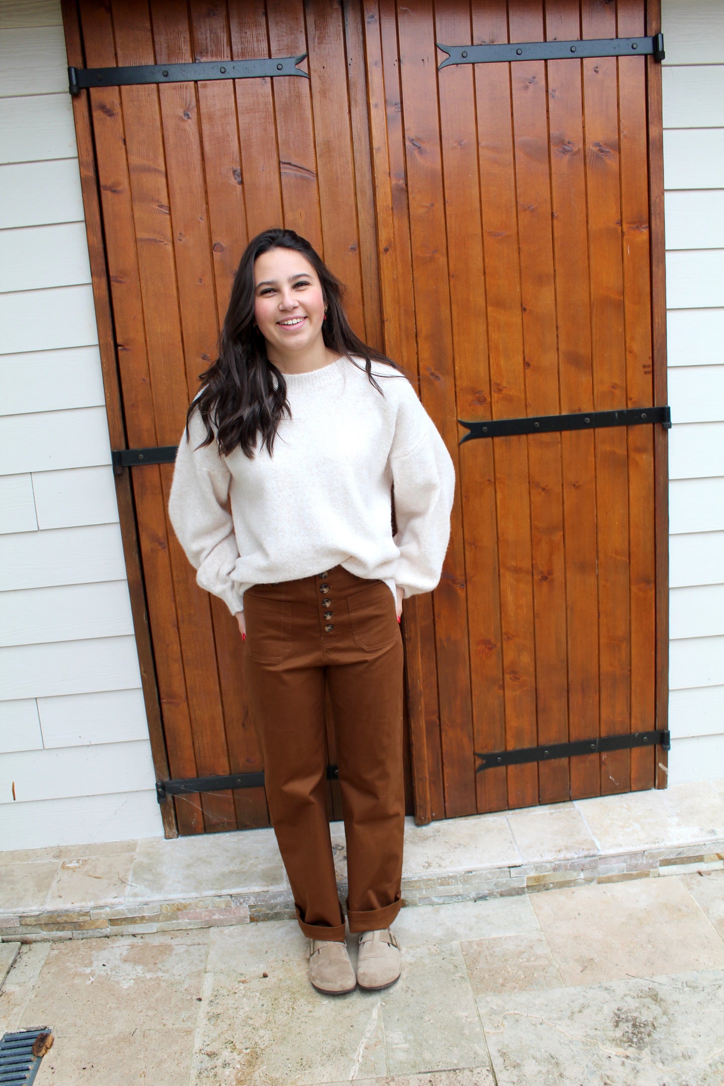 Pantalon boutons chocolat ♡