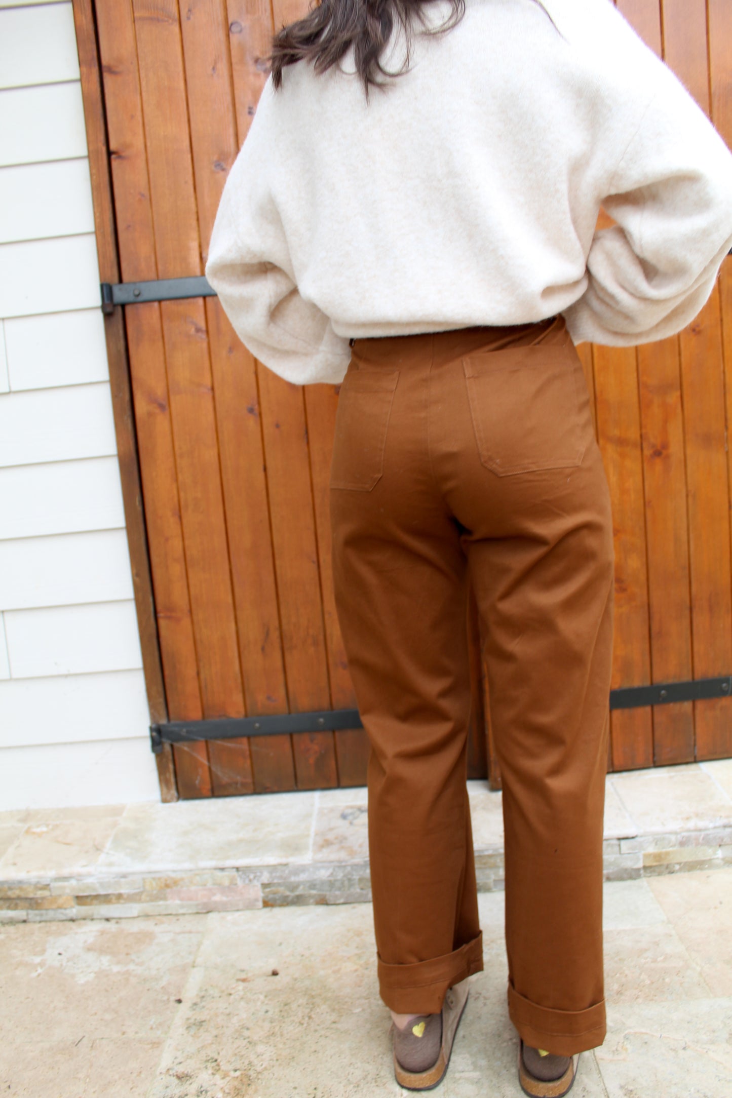 Pantalon boutons chocolat ♡