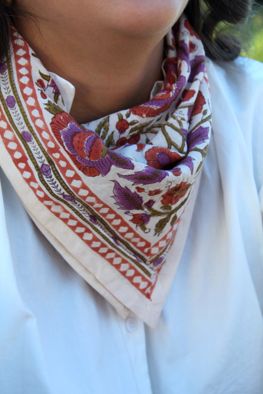 Foulard indien (petit format) courtney terracotta