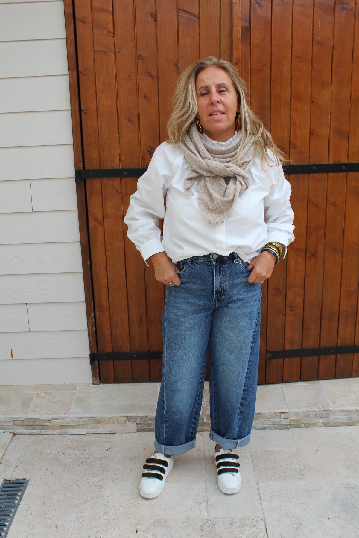 Foulard écharpe grand model taupe