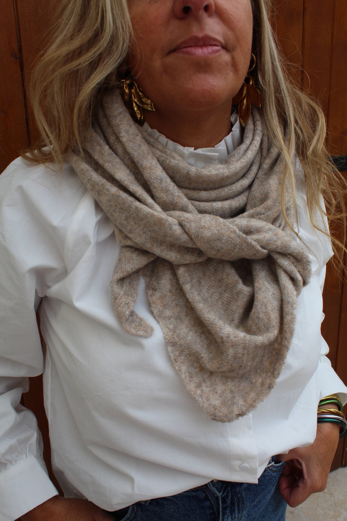 Foulard écharpe grand model taupe